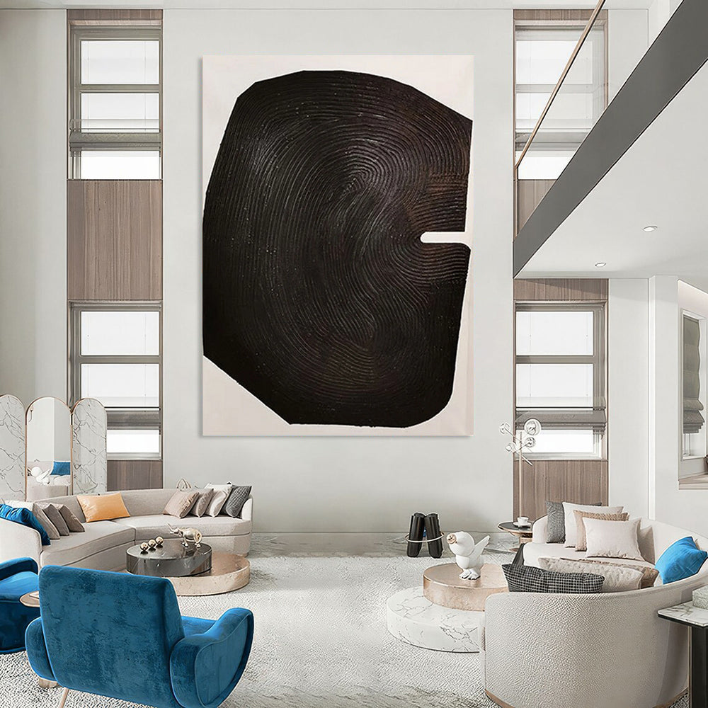 “Dark Organic Form” - Minimalist Abstract Painting On Canvas PT1052