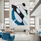 “Soft Pastel and Playful Shapes” - Abstract Whimsy Painting On Canvas PT2385