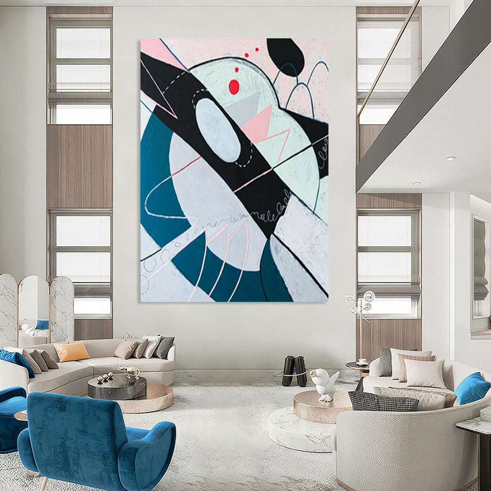 “Soft Pastel and Playful Shapes” - Abstract Whimsy Painting On Canvas PT2385