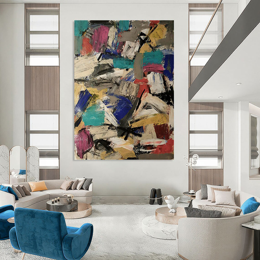 “Colorful Abstract Chaos” - Abstract Expressionist Painting On Canvas PT1039