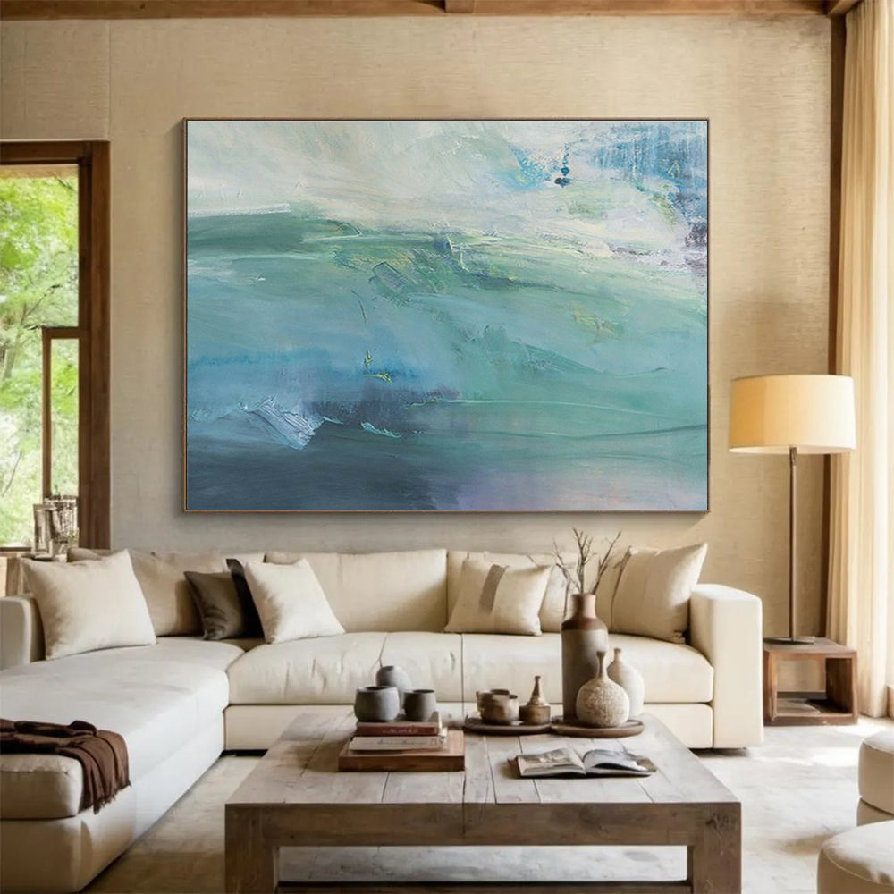 “Teal - Purple Waves” - Expressive Seascape Painting On Canvas DKS417