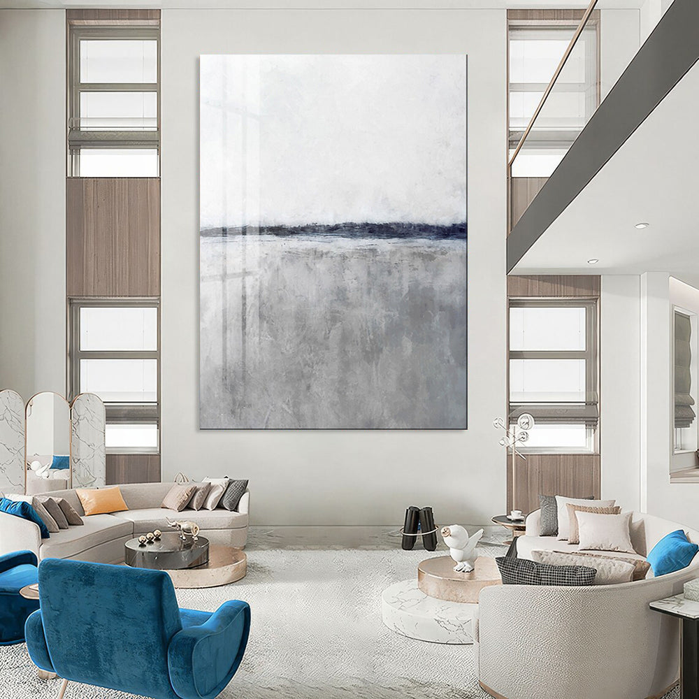 “Monochrome Coastal Horizon” - Minimalist Painting On Canvas PT2024