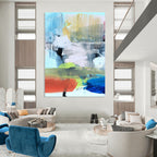 “Colorful Abstract Fusion” - Vibrant Hues in Playful Forms Painting On Canvas DS245