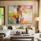 “Colorful Abstract Chaos of a Summer Day” - Energetic Abstract Painting On Canvas PS0238