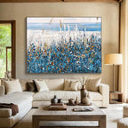 “Coastal Wildflower Field” - Impressionistic Seaside Painting On Canvas PT203
