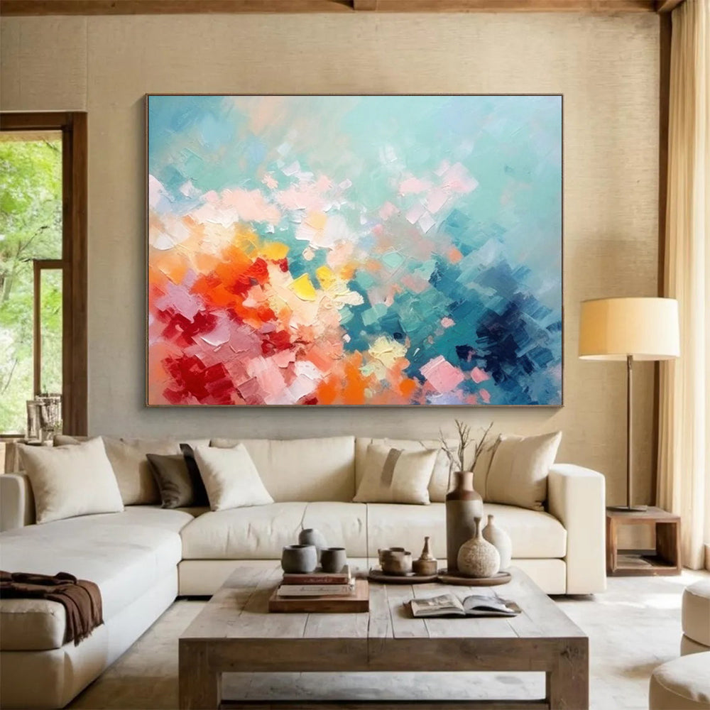 “Pastel Color Palette” - Impasto Abstract Painting On Canvas PT058