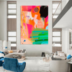 “Colorful Abstract Layered Collage” - Contemporary Abstract Painting On Canvas PT2010