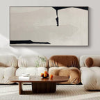 “Black - White Geometric Fragment” - Modern Abstract Painting On Canvas PS0146