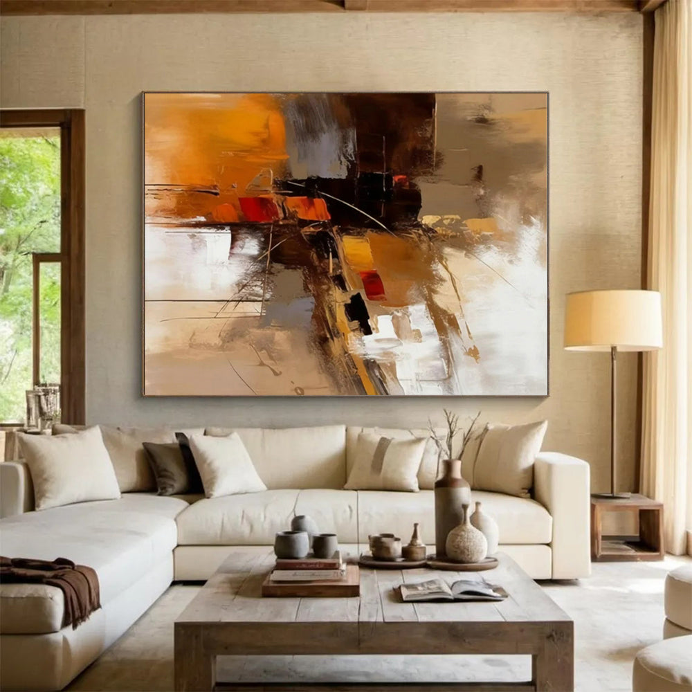 “Repeated Warm Abstract” - Brown, Orange, Red Abstract Repeated Painting PS0603