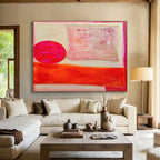 Pink and Red Abstract Shapes Painting On Canvas DKS073