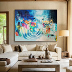 “Colorful Abstract Journey” - Abstract Expressionist Acrylic Painting on Canvas PT1503
