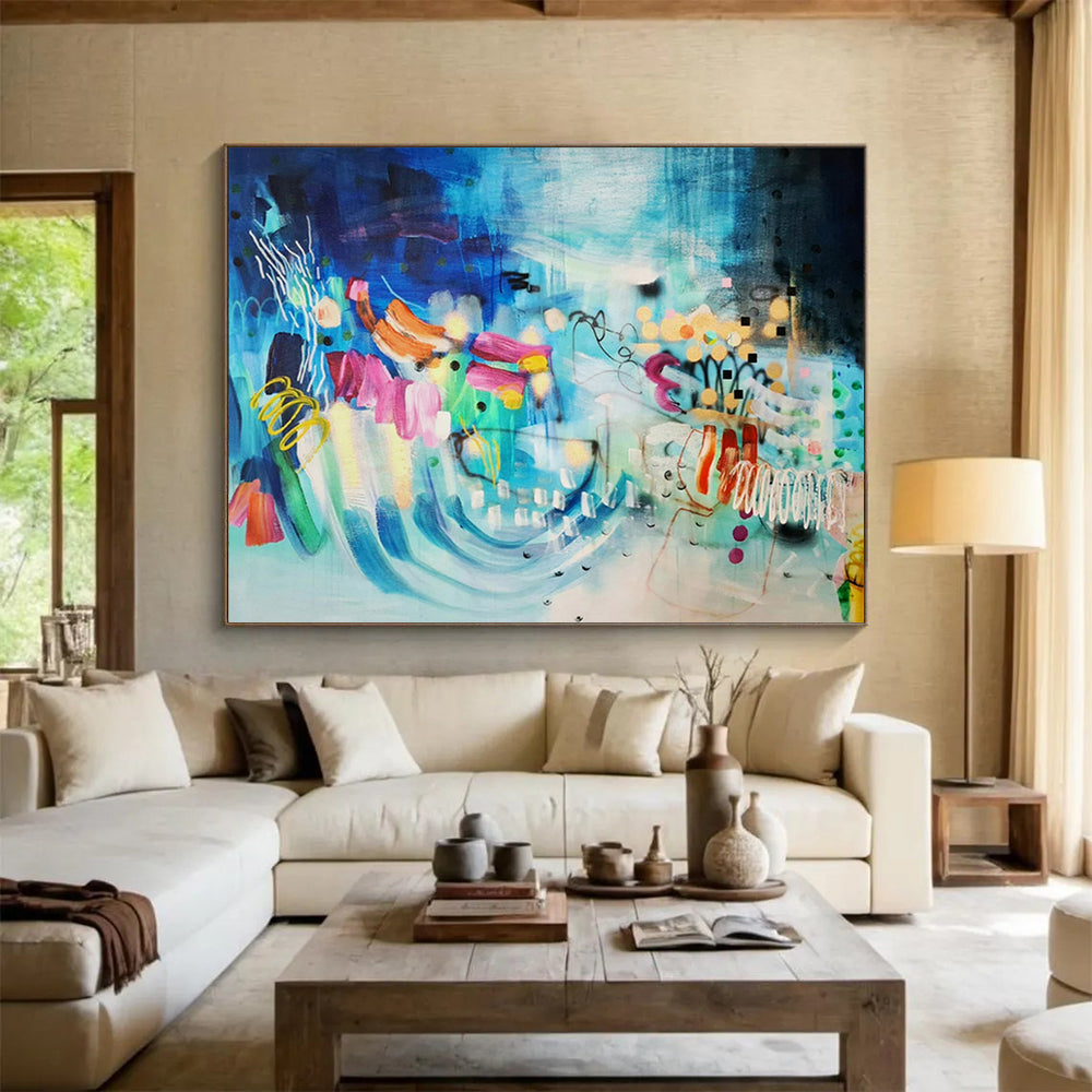 “Colorful Abstract Journey” - Abstract Expressionist Acrylic Painting on Canvas PT1503