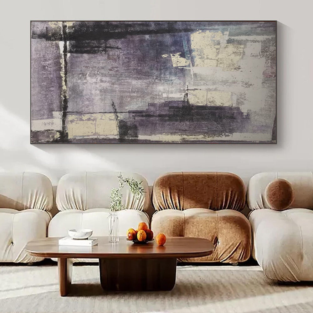 “Purple - Toned Abstract” - Moody Abstract Painting On Canvas PS0106