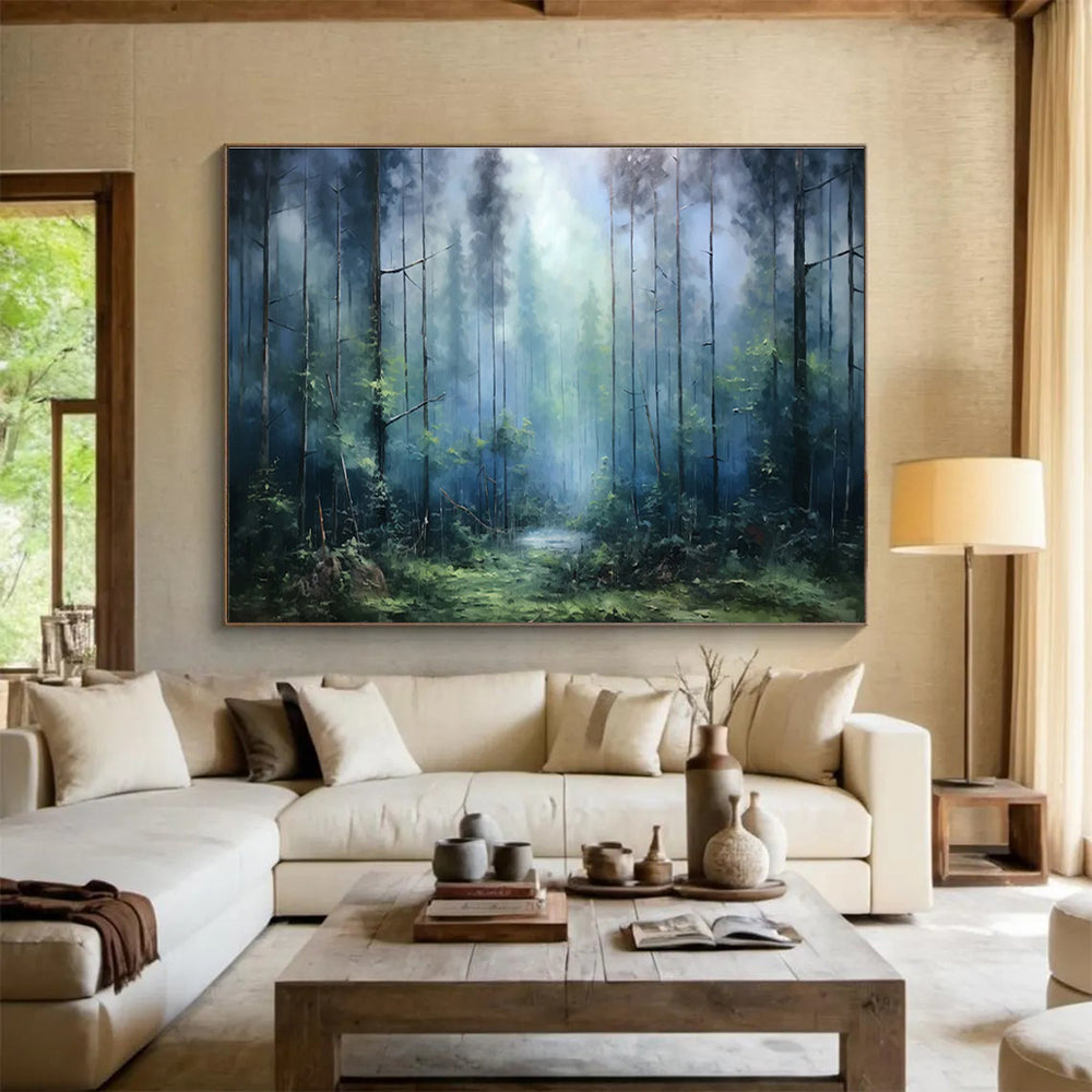 “Misty Forest Landscape” - Realistic Oil Landscape Painting On Canvas DKS869