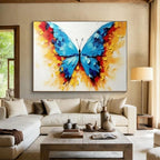 “Vibrant Textured Butterfly” - Impasto Oil Painting on Canvas PT1507