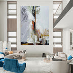 “Mixed - Media Abstract Layers” - Mixed - Media Abstract Painting On Canvas DS043