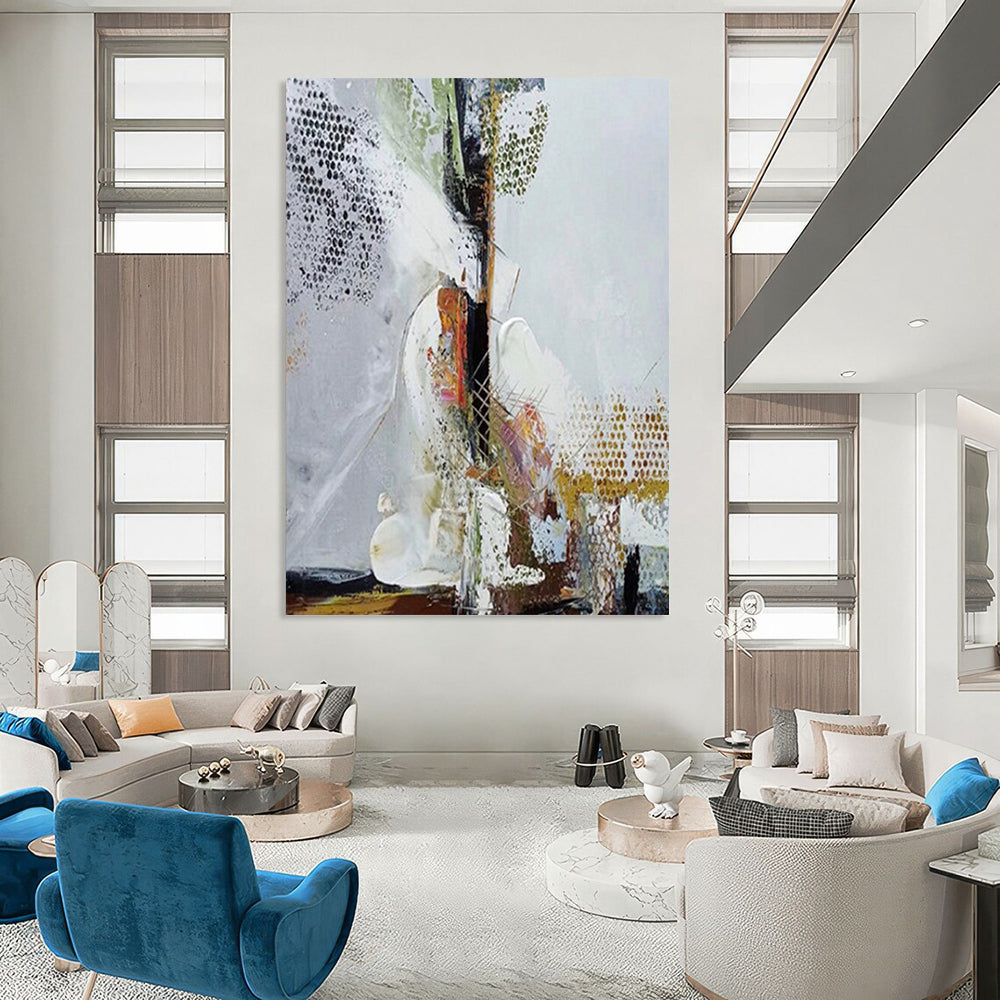 “Mixed - Media Abstract Layers” - Mixed - Media Abstract Painting On Canvas DS043