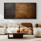 Brown and Black with Divided Textures "Earth and Shadow" Abstract Painting On Canvas PS1363