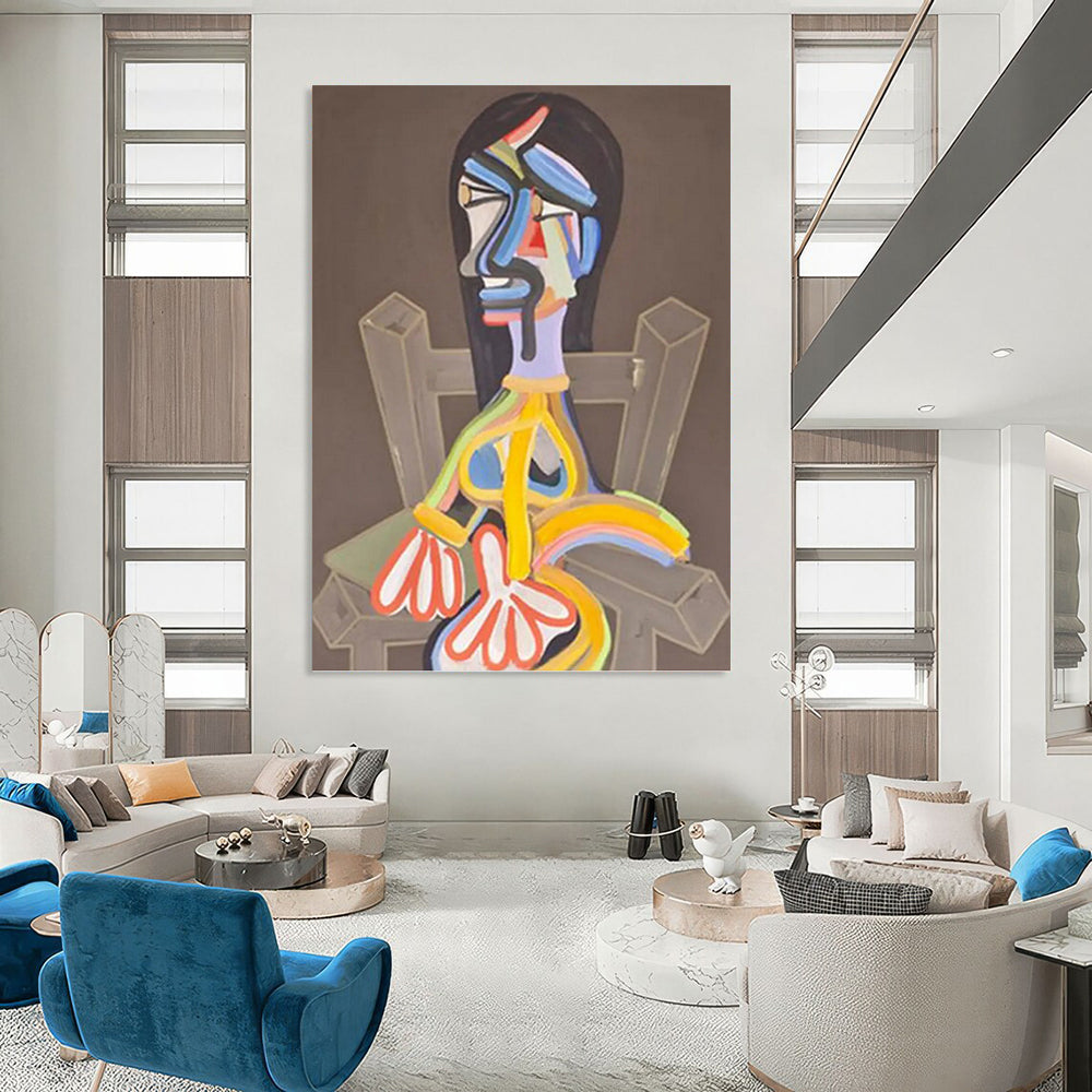 “Color - Blocked Figure” Painting On Canvas PT1453