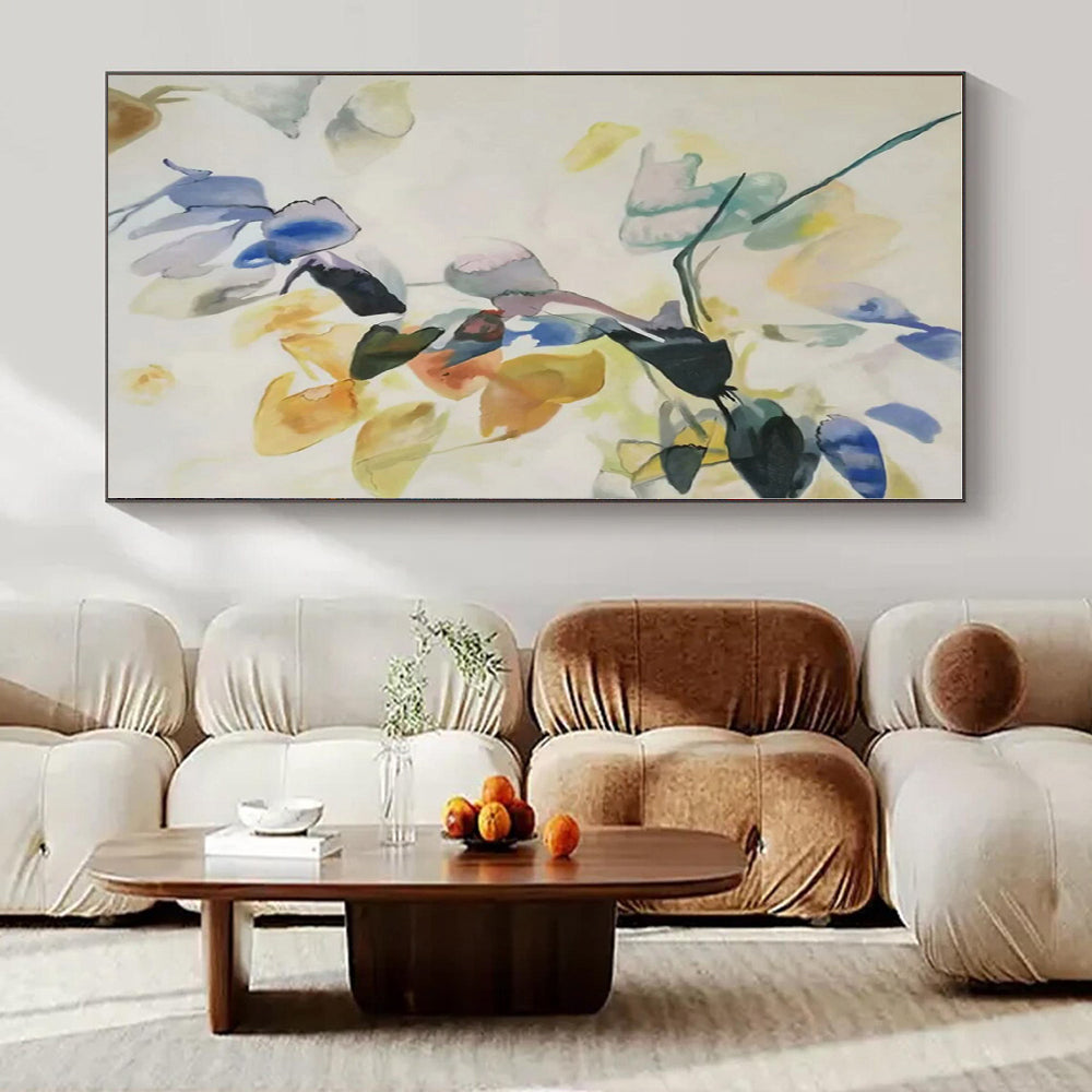 Pastel Colors with Abstract Floral Shapes "Soft Blooms" Abstract Painting On Canvas PS1317