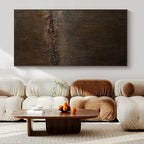 “Dark Brown Textured Abstract” - Mysterious Abstract Painting On Canvas PS0119