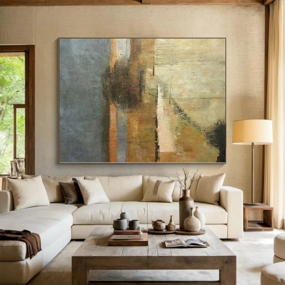 “Earth Toned Abstract with Subtle Shapes” - Minimalist Abstract Painting On Canvas PS0288