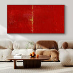 Bold Red with Subtle Gold "Vibrant Minimalism" Abstract Painting On Canvas PS1089