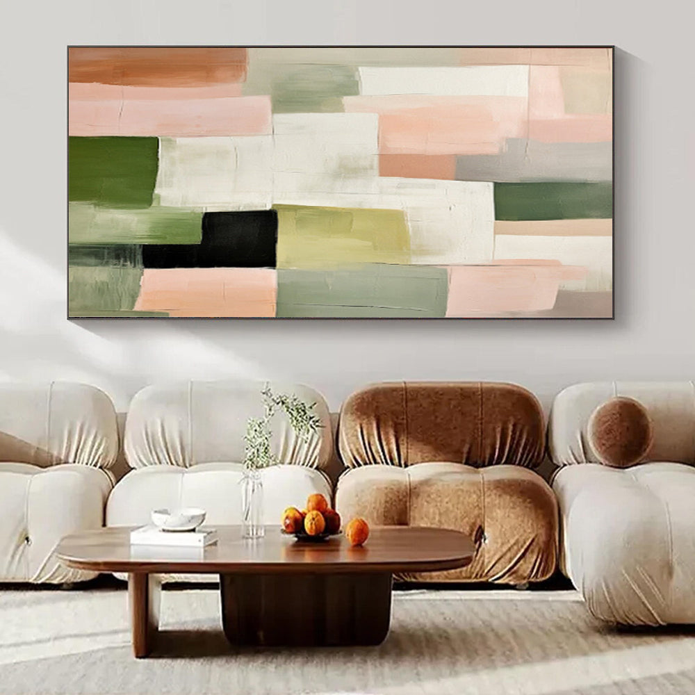 “Pastel Color Blocks” - Soft Abstract Painting On Canvas PS0174