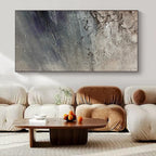 “Gray - Purple Textured Abstract” - Moody Abstract Painting On Canvas PS0115