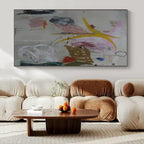 Eclectic Shapes, Colors "Dream Junk Drawer" Abstract Painting On Canvas PS1408