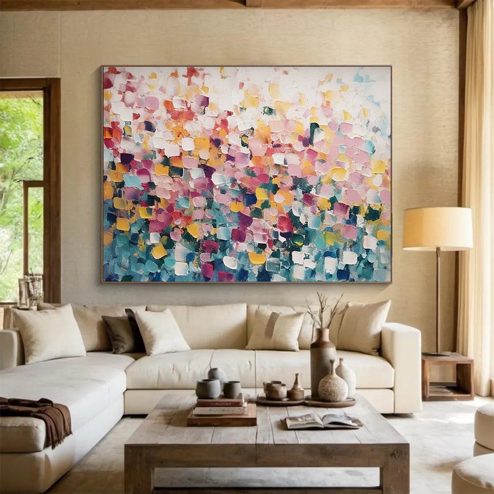 “Pastel Color Blocks” - Abstract Oil Painting On Canvas DKS882
