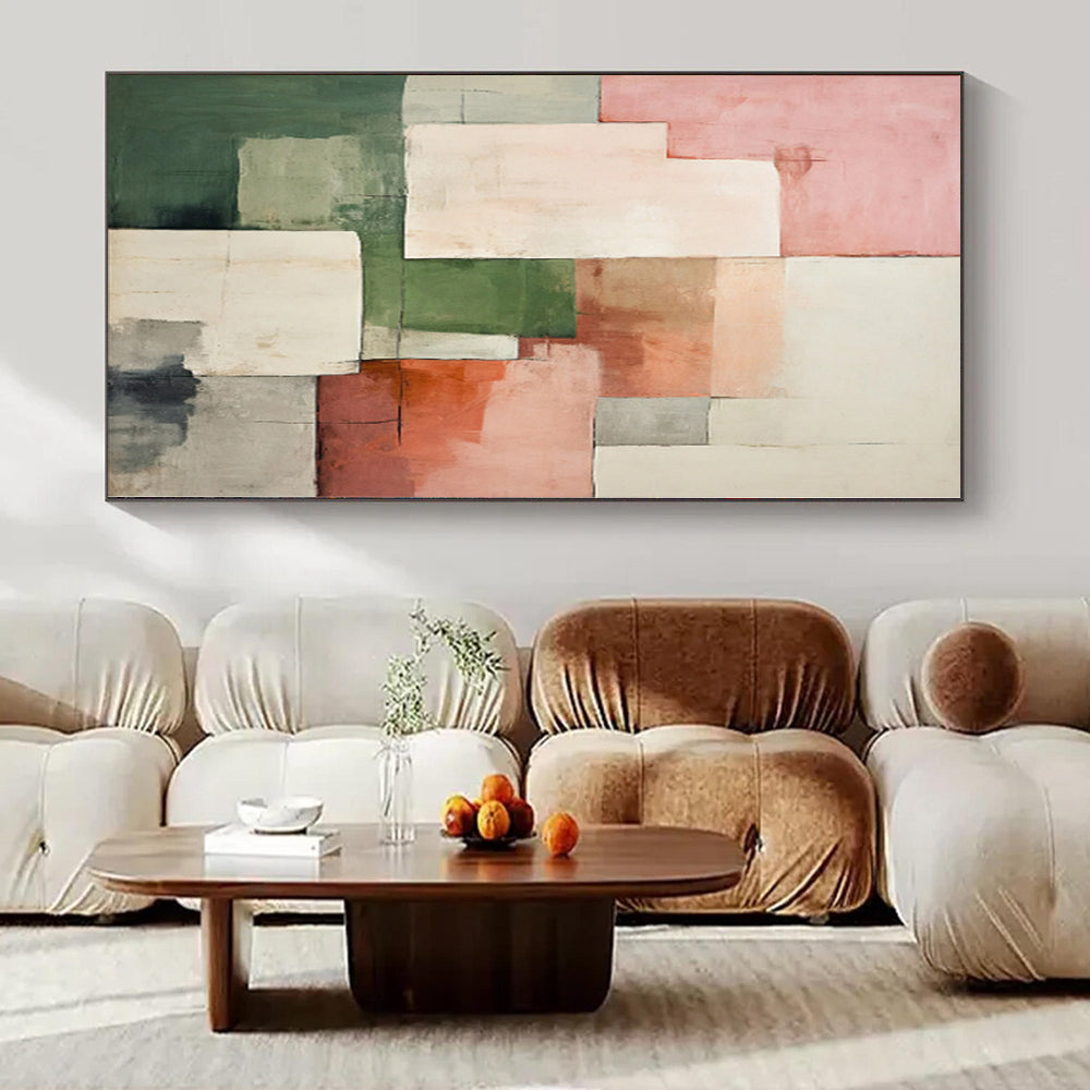 “Pastel Geometric Abstraction” - Soft Abstract Painting On Canvas PS0191