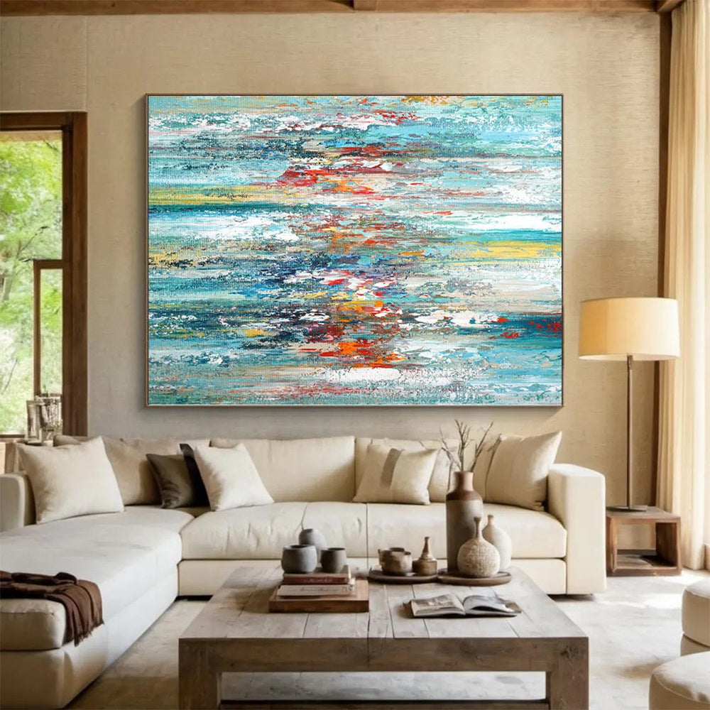 “Colorful Vertical Abstract Strokes” - Expressive Abstract Painting On Canvas PS0284