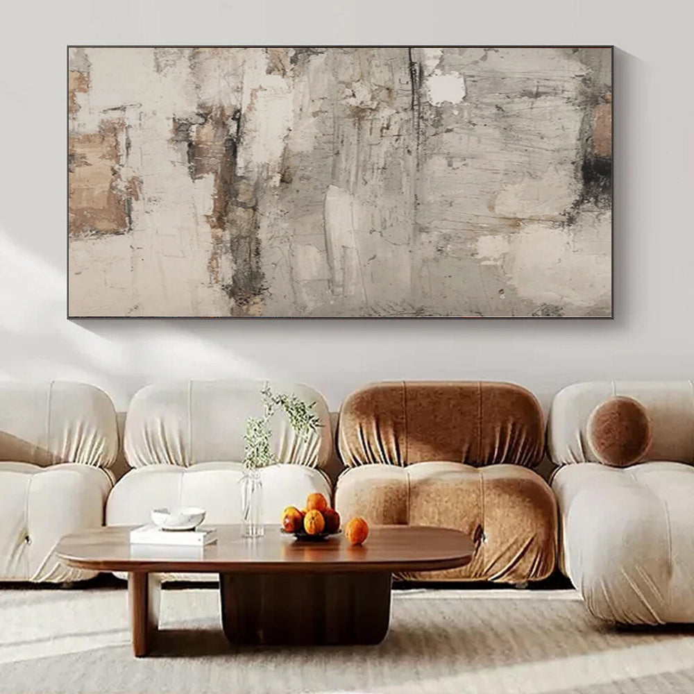 “Gray - White Textured Subtle” - Calming Abstract Painting On Canvas PS0127
