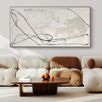 “Black - White Line Abstract” - Subtle Abstract Painting On Canvas PS0163