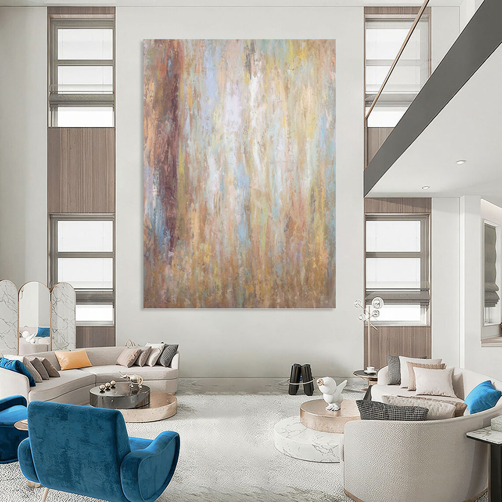 “Warm Tones Blend: Earthy Hues Abstract” - Textured Abstract Painting On Canvas PT0946
