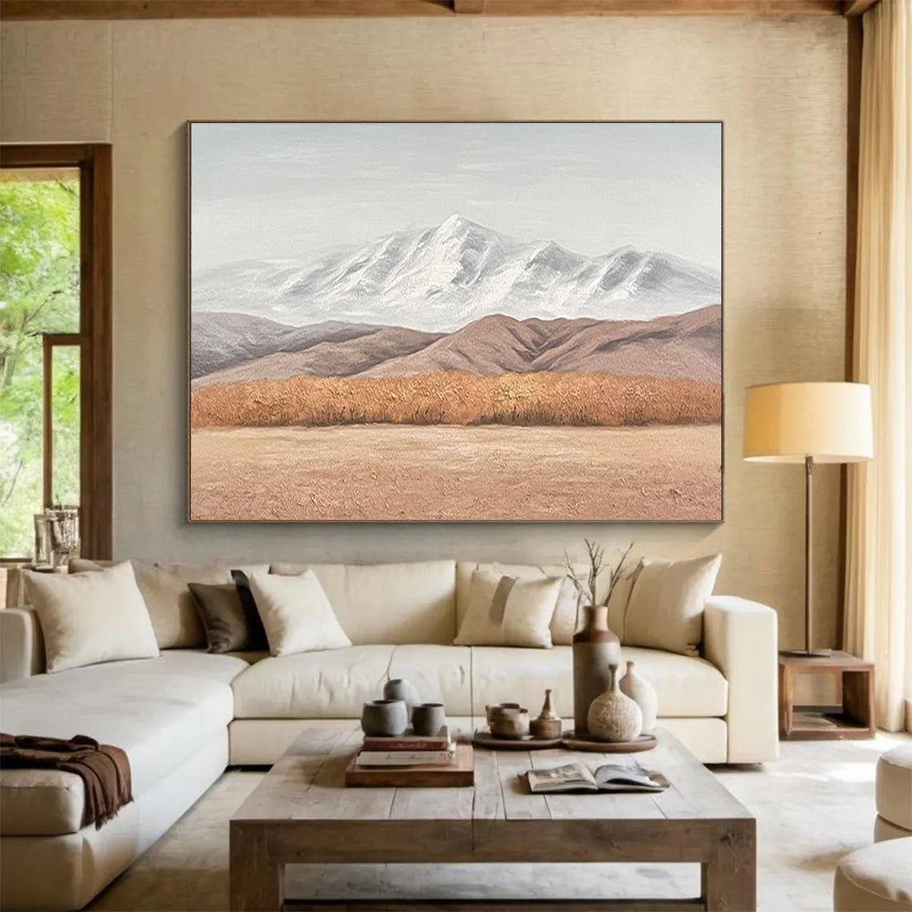 “Snowy Mountain Landscape” - Realistic Oil Painting On Canvas DKS890