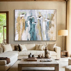 “Soft Color Abstract Florals” - Gentle Abstract Painting On Canvas PT155