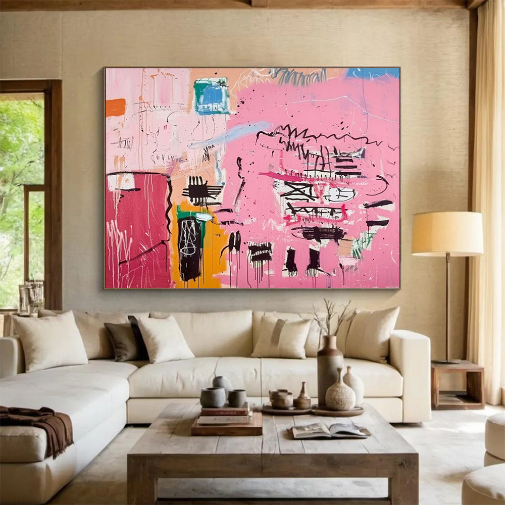 “Pink Abstract Graffiti” - Street - Art - Inspired Painting On Canvas PT198