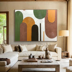 “Colorful Textured Abstract Shapes” - Textured Abstract Painting, Fits Living Room & Creative Studio DKS593