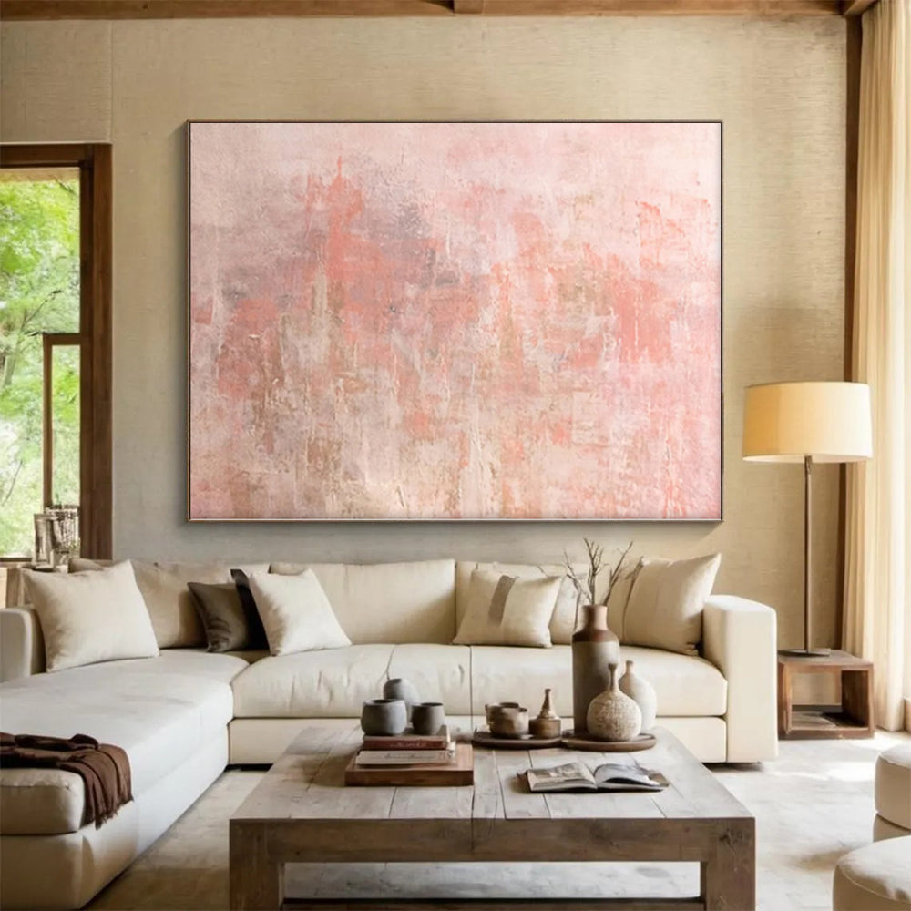 “Blush - Toned Subtle Abstract” - Abstract Minimalist Painting On Canvas PS0016