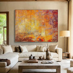 “Warm Orange - Purple Abstract Textures” Abstract Painting On Canvas DKS192