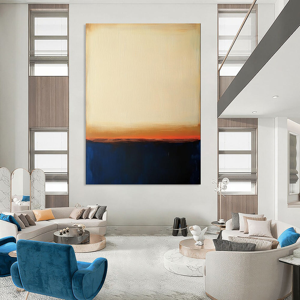 “Yellow - Brown - Blue Gradient Abstract” - Color - Field Painting On Canvas PT1951