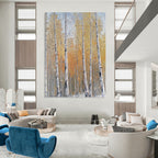 “Golden - White Birch Forest” - Impressionist Landscape Painting On Canvas PT1299
