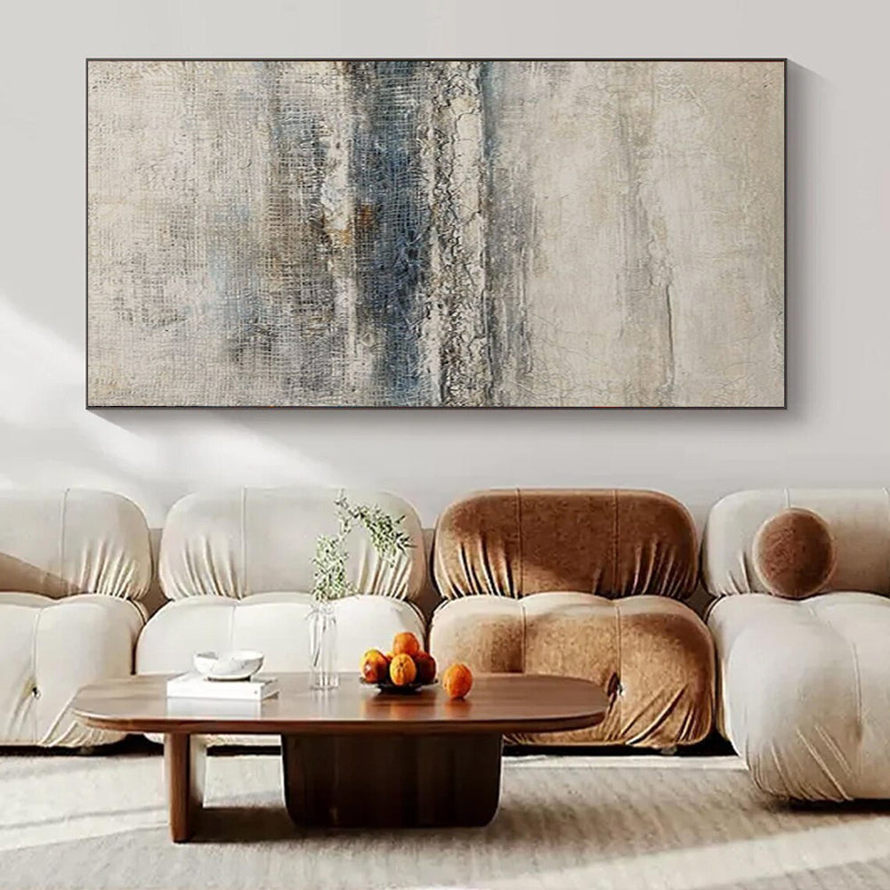Gray and Blue Textured, "Coastal Layers" – Textured Abstract Painting On Canvas PS0964