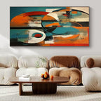Bold Colors with Interlocking Circles "Colorful Connections" Abstract Painting On Canvas PS1259