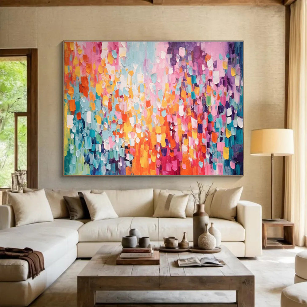 “Colorful Abstract Cubes” - Abstract Oil Painting On Canvas DKS860