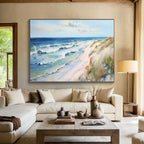 “Blue Seas & Sandy Shores” - Impressionist Seaside - Painting On Canvas PT1697