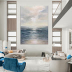 Serene Seaside, Realist Ocean, Oil Painting On Canvas PT2101