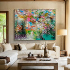 “Vibrant Color - Explosion Abstract” - Textured Oil Painting on Canvas DKS919